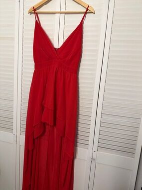 Windsor Red V-Neck Spaghetti Strap Maxi Dress